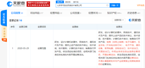 字節(jié)跳動(dòng)擴(kuò)大業(yè)務(wù)版圖 新增家用電器及通訊設(shè)備銷售經(jīng)營范圍